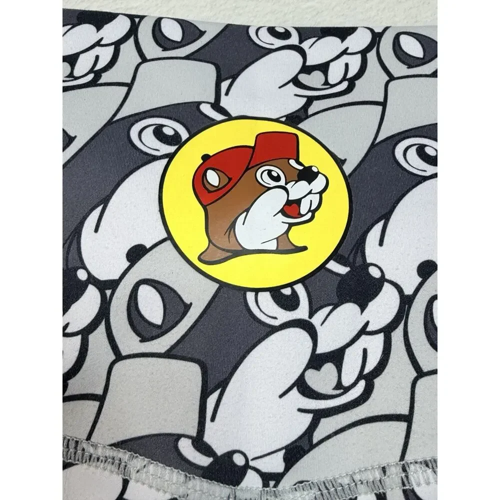 BUC-EES Knit Gray Black Bucky The Beaver LEGGINGS PANTS Child Size Youth Medium